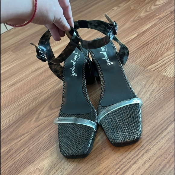 Free People Black Synthetic Transparent Sandals With Heels Size 40 - Picture 3 of 16